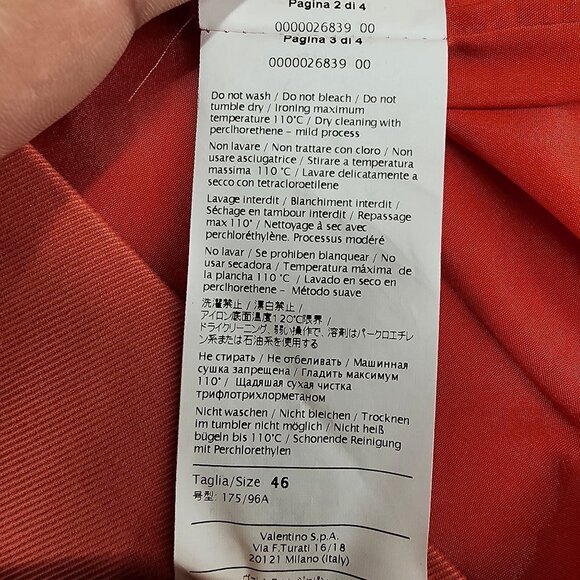 Red Valentino Women's IT 46/US 10 Coral Bow Detail 3/4 Sleeve Blazer‎ Jacket - Picture 4 of 9